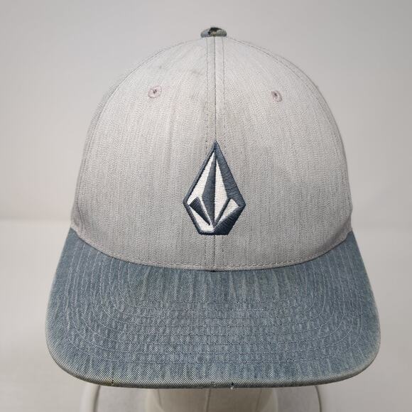 Volcom Stone Logo Fitted Hat Gray Medium Embroidered Flexfit 6 Panel - Picture 2 of 10